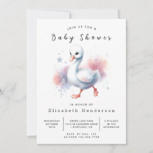 Invitation Baby shower de cygne gracieux et imprimable
