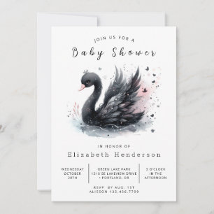 Invitation Baby shower de cygne moderne modifiable