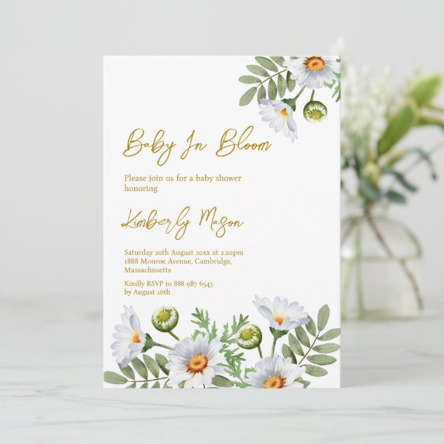 Invitation Baby Shower de Daisy (Debout devant)