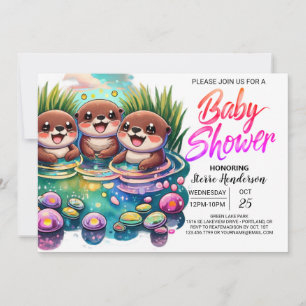 Invitation Baby shower de découpe Otter personnalisé
