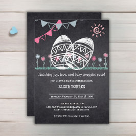Invitation Baby shower de dessin de tableau de bord des oeufs