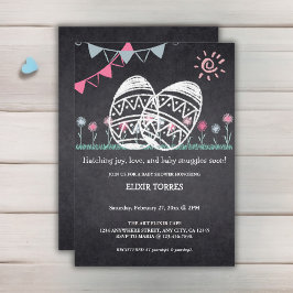 Invitation Baby shower de dessin de tableau de bord des oeufs