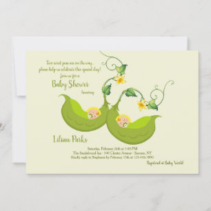 Invitation Baby shower de deux pois
