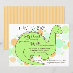 Invitation Baby shower de dinosaure Brontosaurus