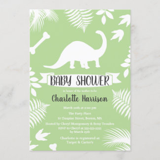 Invitation Baby shower de dinosaure de brontosaure