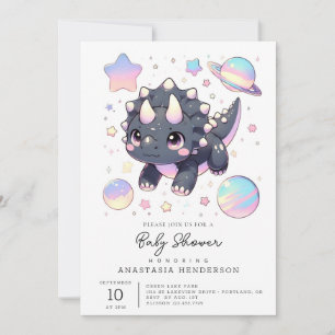 Invitation Baby shower de dinosaures majestueux