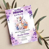 Baby shower de dragon d'aquarelle violet