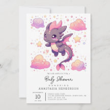Baby shower de dragon doux pour dessin animé