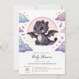 Invitation Baby shower de dragon épais Whimsical