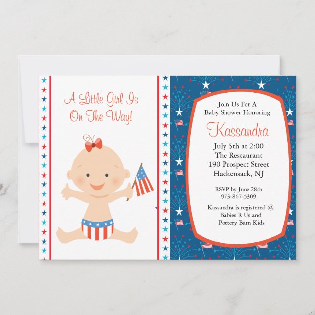 Invitation Baby shower de drapeaux Patriotique Bab (Devant)