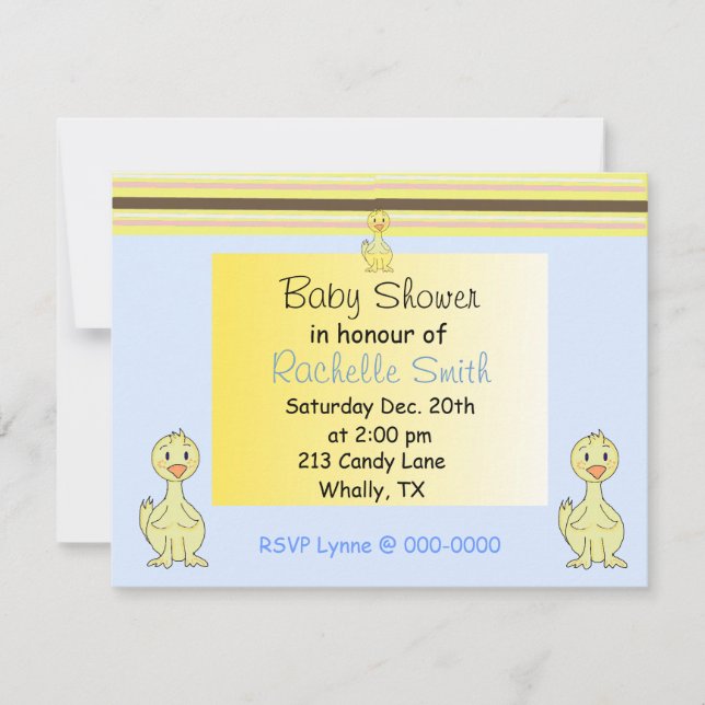 Invitation Baby shower de Duckie Jaune (Devant)