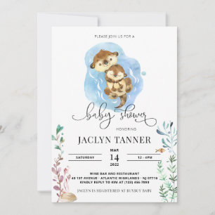 Invitation Baby shower de famille Otter