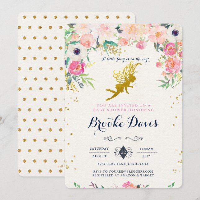 Invitation Baby shower de farine (Devant / Derrière)
