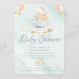Invitation Baby shower de farine aquarelle