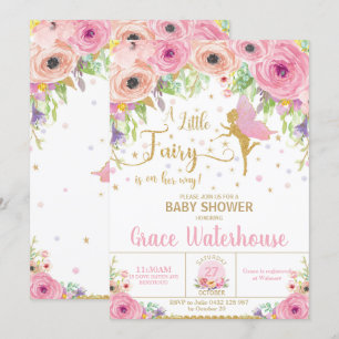 Invitation Baby shower de fée Baby shower de fleur