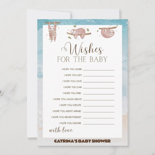 Invitation Baby shower de fentes - Nom modifiable, 5x7 (Devant)