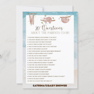 Invitation Baby shower de fentes - Nom modifiable, 5x7