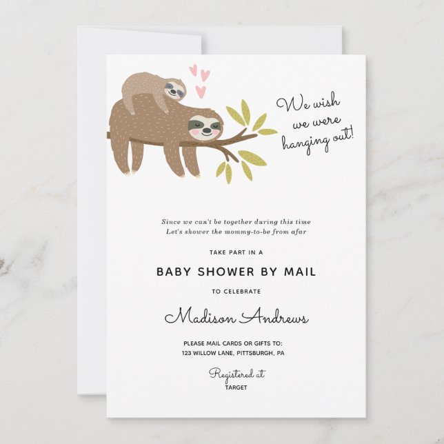 Invitation Baby shower de fentes par courrier (Devant)