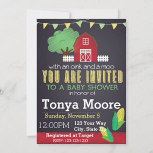 Invitation Baby shower de ferme