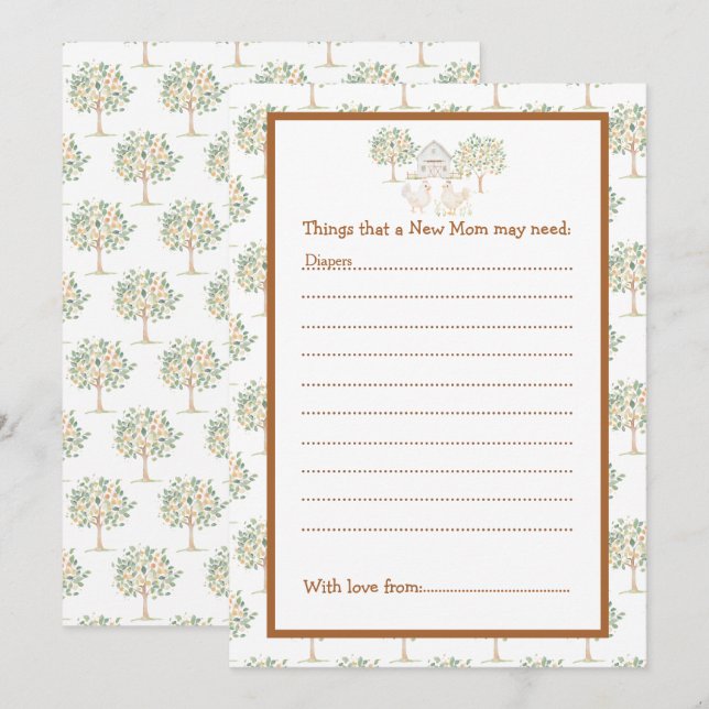 Invitation Baby shower de ferme mignonne (Devant / Derrière)