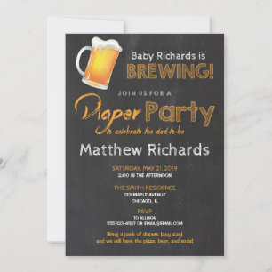 Invitation Baby shower de fête de la couche et de la bière