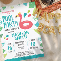 Baby shower de fête de la piscine tropicale Flaman