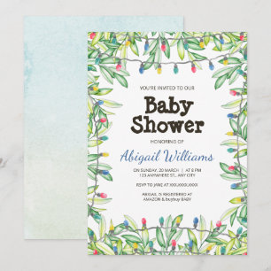 Invitation Baby shower de fête de verdure Woodland Garden Inv