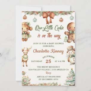 Invitation Baby shower de fête des cookies de Noël