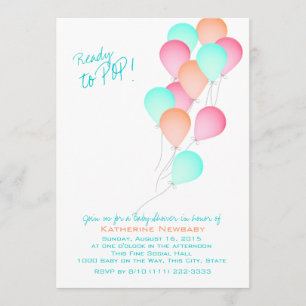 Invitation Baby shower de fête du ballon
