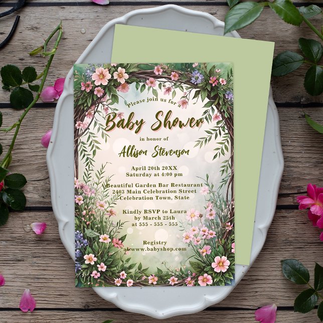 Invitation Baby shower de fête du jardin de printemps de char (Créateur téléchargé)