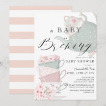 Baby shower de fête du thé rose brassant pour bébé