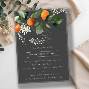 Invitation Baby shower de feuillage en fleurs oran