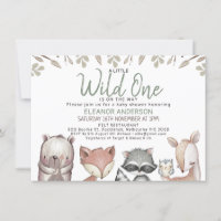 Baby shower de feuillage sauvage des animaux de fo