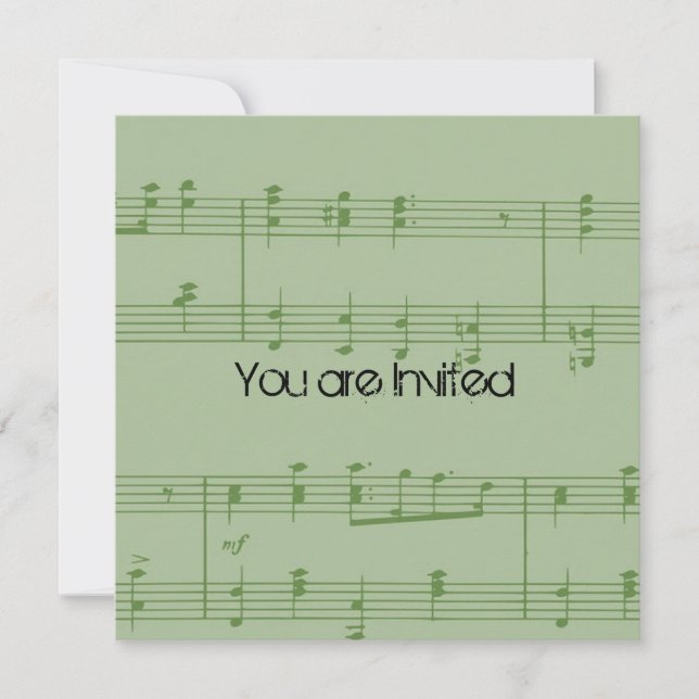 Invitation Baby shower de feuille de musique (Devant)