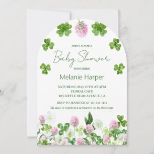 Invitation Baby shower de Feuilles et de fleurs de l'aquarell