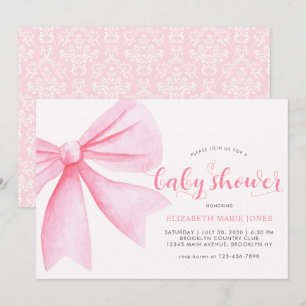 Invitation Baby shower de fille de béquille de béquille rose