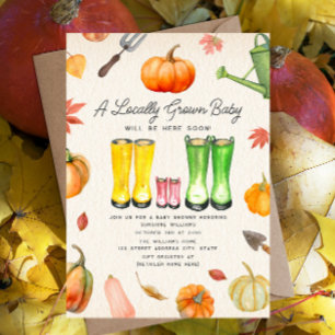 Invitation Baby shower de fille de patch Citrouille d'automne
