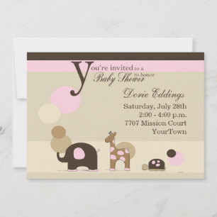 Invitation Baby shower de fille de peluche