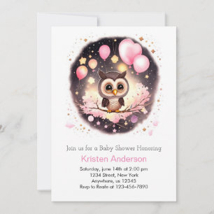 Invitation Baby shower de fille Fleur sauvage Enchantée de Ch