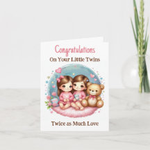 Baby shower de fille jumelle Félicitations Nouveau