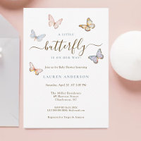 Baby shower de fille papillon rose