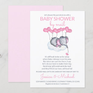 Invitation Baby shower de fille par Mail Pink Elephant sur Cl