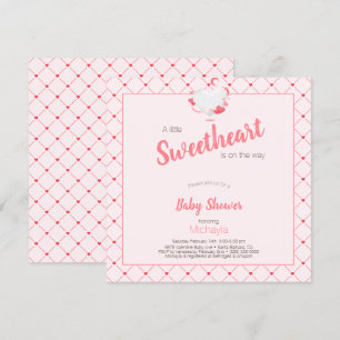 Invitation Baby shower de fille rose Chérie en route