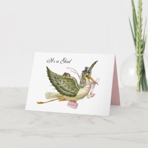 INVITATION BABY SHOWER DE FILLE STORK