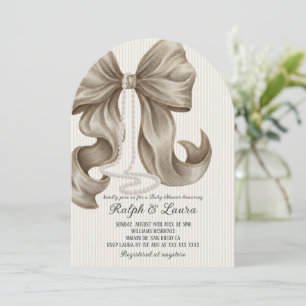Invitation Baby-shower de fille sur le thème du ruban de luxe