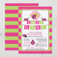 Invitation Baby shower de filles de coccinelle mig