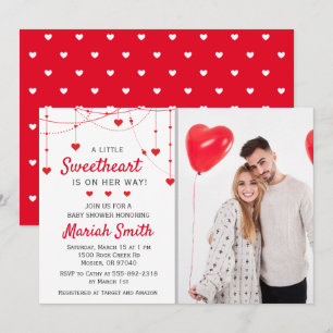 Invitation Baby shower de filles de la Saint-Valentin