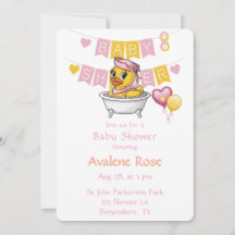 Baby shower de filles en caoutchouc rose et jaune