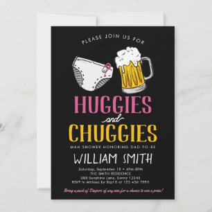 Invitation Baby shower de filles Huggies et Chuggi