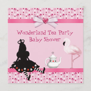 Invitation Baby shower de Flamants roses de rose de thé du